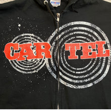 Load image into Gallery viewer, Cartel Hoodie Mens Medium Full Zip Spell Out Graphic Grunge Streetwear Everyday
