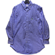 Load image into Gallery viewer, Donald Ross Shirt Mens Medium Blue Gingham Checked Plaid Button Down Thistle
