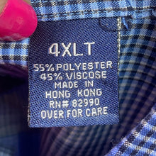 Load image into Gallery viewer, Kani Jeans Shirt Mens 4XLT Blue Plaid Preppy Academia Career Office Everyday
