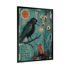 Load image into Gallery viewer, Inspirational Crow &amp; Fox Art Poster – "Life Will Knock You Down, Get Back Up"
