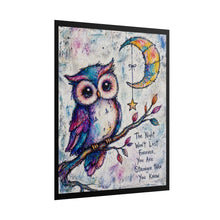 Load image into Gallery viewer, Inspirational Owl Night Poster – "The Night Won't Last Forever" Rolled Art Print
