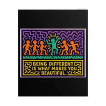 Load image into Gallery viewer, Being Different Is What Makes You Beautiful Rolled Poster — Vibrant Neon Pop Art Wall Decor
