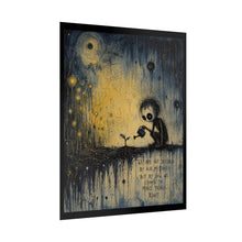 Load image into Gallery viewer, Rolled Poster — Moody Night Garden Illustration with Quote ‘We Are Not Defined by Our Mistakes’
