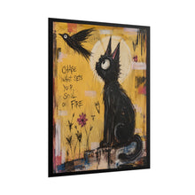 Load image into Gallery viewer, "Chase What Sets Your Soul On Fire" Black Cat Wall Art | Inspirational Painting Print
