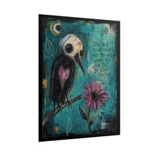 Load image into Gallery viewer, Rolled Poster — Whimsical Raven Art Print with Quote “The Best Relationships Are The Ones Where You Can Just Be Silent Together”
