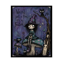 Load image into Gallery viewer, Weird Isn’t a Flaw—It’s a Feature Rolled Poster — Gothic Witch Cat Art Print
