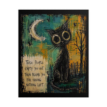 Load image into Gallery viewer, "Toxic People Empty You Out" Black Cat Wall Art | Gothic Halloween Print
