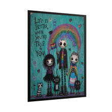 Load image into Gallery viewer, LGBTQIA+ Alternative Pride Poster, Spooky Cute Teal Wall Art, Horned Goth Character Print
