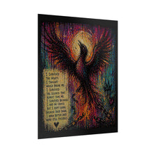 Load image into Gallery viewer, Rolled Poster — Phoenix Inspirational Art Print with Survival Poem
