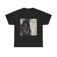 Load image into Gallery viewer, Gothic Catgirl Tee — “Even in the Darkest Night the Stars Will Always Shine”
