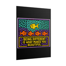 Load image into Gallery viewer, Different Fish Shine Brightest Rolled Poster — Playful Retro Pop Art Wall Art

