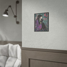 Load image into Gallery viewer, Rolled Poster - "Some Days Surviving Is Enough" Goth Art Print (Melancholic Girl &amp; Cat)

