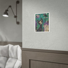 Load image into Gallery viewer, Make Beauty Out of the Noise Rolled Poster — Gothic Whimsical Cat Wall Art
