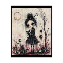 Load image into Gallery viewer, Rolled Poster — Gothic Girl with Cat Art Print
