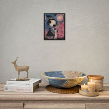 Load image into Gallery viewer, Rolled Poster — Whimsical Girl &amp; Dog Art Print with Quote: "In Your Chaos I Found My Calm"
