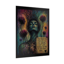 Load image into Gallery viewer, Emotive Surreal Heart Poster – "They Drain You..." Rolled Art Print
