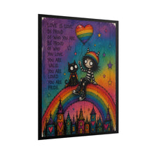 Load image into Gallery viewer, "Love Is Love You Are Valid" Print | Whimsical Character Heart Balloon Poster
