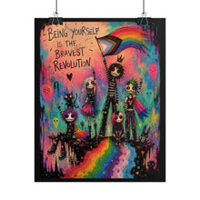 Load image into Gallery viewer, Inspirational Emo Rebellion Art Print - "Being Yourself Is The Bravest Revolution"
