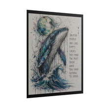 Load image into Gallery viewer, Whale Moon Art Poster — "Selfish people are like empty vases" Inspirational Rolled Wall Art
