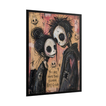 Load image into Gallery viewer, Gothic Skeleton Couple Art Print – "You Are More Than Enough. Keep Going." Encouraging Quote Wall Decor
