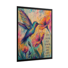 Load image into Gallery viewer, Colorful Hummingbird &amp; Flowers Wall Decor | "Chase What Lights You Up" Inspirational Art
