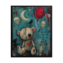 Load image into Gallery viewer, Rolled Poster — Creepy Cute Teddy Balloon Art Print ("The Scars You Can't See..." )
