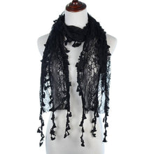 Load image into Gallery viewer, Fashion Lace Tassel Sheer Oblong Lightweight Scarf

