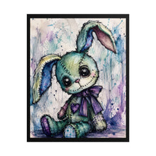 Load image into Gallery viewer, Spooky Cute Pastel Goth Bunny Canvas Art – Creepy Cute Plush Rabbit Wall Decor
