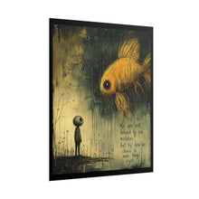 Load image into Gallery viewer, Surreal Goldfish Art Poster – "We Are Not Defined by Our Mistakes" Inspirational Wall Art
