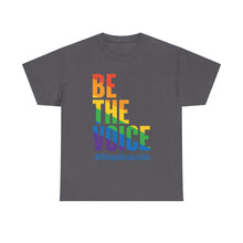 Load image into Gallery viewer, Be The Voice #StopSuicide Pride T-Shirt - Size S - 5XL
