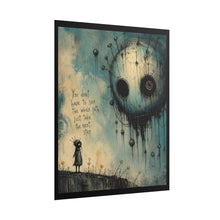 Load image into Gallery viewer, Rolled Poster — Creepy Whimsical Skull Art with Quote "You don't have to see the whole path, just take the next step"
