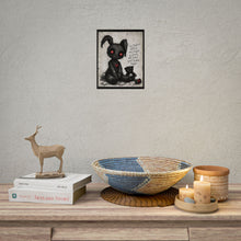 Load image into Gallery viewer, Gothic Bunny Heart Poster — 'The Toughest Battles Are Fought in Silence' Rolled Art Print
