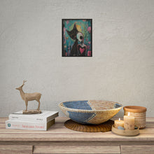 Load image into Gallery viewer, Rolled Poster — Goth Cat &amp; Skeleton Heart Art Print (I Don’t Need a Reason to Love You)
