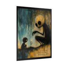 Load image into Gallery viewer, Rolled Poster — Moody Gothic Illustration Wall Art with Quote: "We Are Not the Same"
