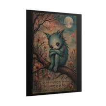 Load image into Gallery viewer, Rolled Poster — Whimsical Moonlit Creature Art Print with Quote
