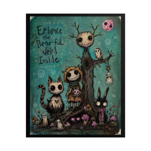 Load image into Gallery viewer, “Embrace the Beautiful Weird Inside” Creepy Cute Gothic Fantasy Art Print
