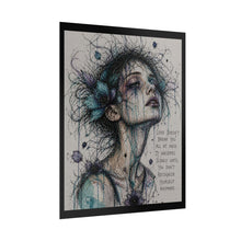 Load image into Gallery viewer, Rolled Poster — Melancholic Watercolor Portrait with Quote: “Love Doesn’t Break You All At Once”
