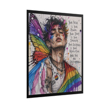 Load image into Gallery viewer, Your Pride Is Your Power Rolled Poster – LGBTQ+ Fairy Wings Graffiti Art Print, Colorful Pride Wall Decor
