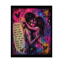 Load image into Gallery viewer, Romantic Graffiti Hug Poster — "Falling in Love With You" Art Print

