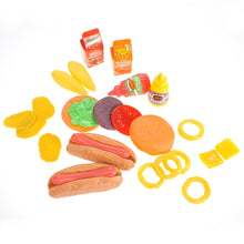 Load image into Gallery viewer, Burger &amp; Hot Dog Fast Food Cooking Play Set   (available for purchase in increments of 1)
