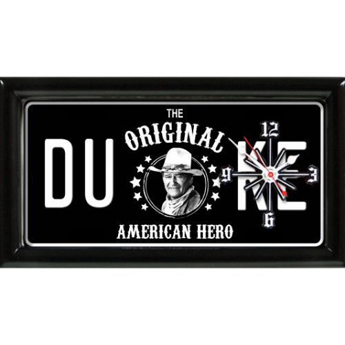 JOHN WAYNE LICENSE PLATE CLOCK #1 – THE ORIGINAL