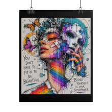 Load image into Gallery viewer, "Being Yourself Is Your Superpower" Pride Wall Art | LGBTQ+ Identity Print
