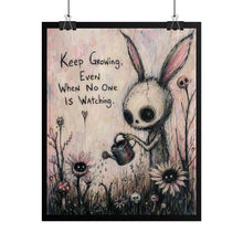 Load image into Gallery viewer, Keep Growing Even When No One Is Watching – Inspirational Bunny Wall Art

