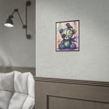Load image into Gallery viewer, Gothic Stitched Teddy Bear &amp; Raven Poster - Whimsical Dark Fantasy Wall Decor
