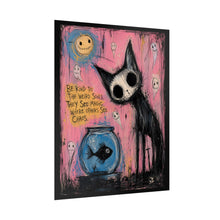 Load image into Gallery viewer, Be Kind to Weird Souls They See Magic Where Others See Chaos Rolled Poster — Gothic Whimsical Cat Fantasy Wall Art
