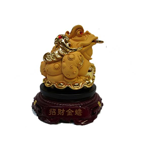 GOLD MONEY TOAD ON ROTATING BASE