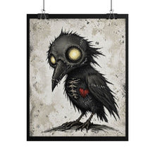 Load image into Gallery viewer, Rolled Poster — Gothic Crow Art Print with Heart (Dark Cute Wall Decor)
