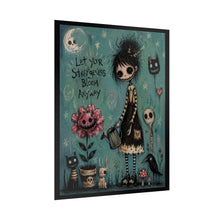 Load image into Gallery viewer, Rolled Poster — Goth Cute Art Print: "Let Your Strangeness Bloom Anyway"
