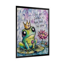 Load image into Gallery viewer, Inspirational Frog Poster — "You Are Capable of More Than You Know" Rolled Art Print
