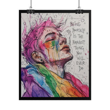 Load image into Gallery viewer, "Being Yourself Is The Bravest Thing" Pride Art | LGBTQ+ Courage Print
